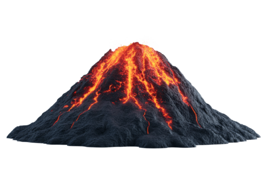 Lava flows create dramatic eruption from a volcano