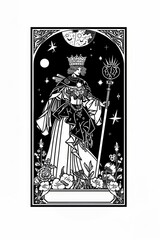 Fototapeta premium The Queen tarot logo art publication illustrated.