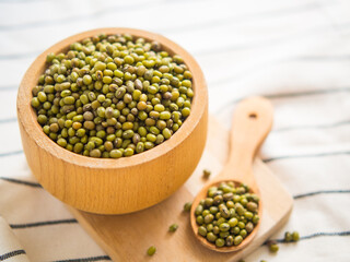 Mung beans (Vigna radiata) are small edible beans that are usually sold dried or sprouted.