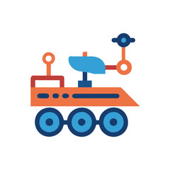  Stylized Mars Rover Icon for Space Missions