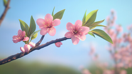 Obraz premium pink magnolia flowers