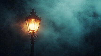 old street lamp in night