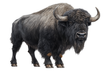 Bison standing in natural pose in a grassy area