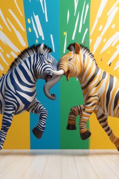 cool pop art zebra elephant dance battle krumping neon street urban