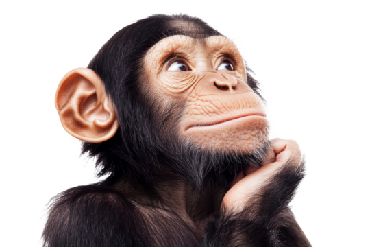 Monkey pondering thoughtfully