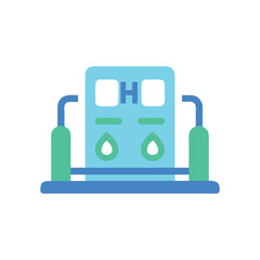  Vector Icon of Hydrogen Fuel Station