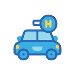  Stylized Hydrogen Car Icon for Clean Travel