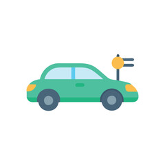  Vector Icon of Hybrid Car for Eco-Friendly Travel