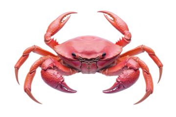 Colorful crab in a natural setting by the ocean