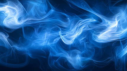 Obraz premium Abstract blue smoke swirls background. Surreal Holographic Ocean. Illustration