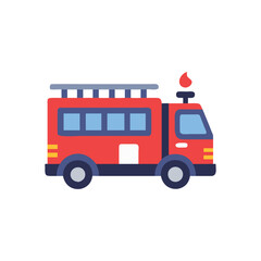  Vector Icon of Fire Truck for Safety Services