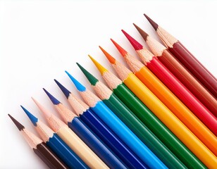 Fototapeta premium Color pencils isolated on white background.