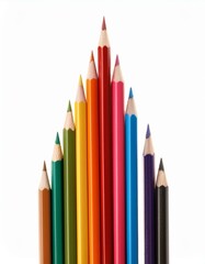 Color pencils isolated on white background.