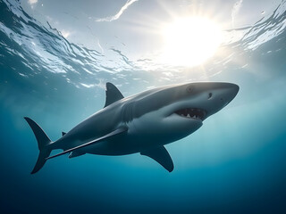 Fototapeta premium Small Fish with Ambitions of a Big Shark - Business Concept