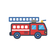  Stylized Fire Rescue Ladder Truck Icon
