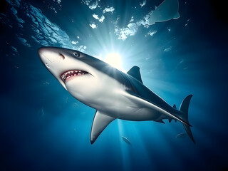 Fototapeta premium Small Fish with Ambitions of a Big Shark - Business Concept