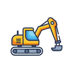 Naklejka premium Vector Icon of Excavator for Heavy Work