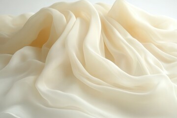 Obraz premium A detailed close-up of white fabric showcasing numerous intricate folds and textures, highlighting the softness and complexity of the material.