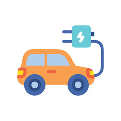  Vector Icon of Electric Car for Urban Use