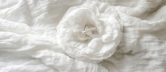 Obraz premium White Fabric Texture with Flower Detail