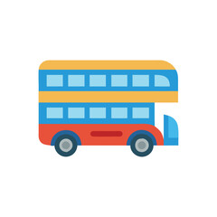  Stylized Double-Decker Bus Icon for Tourism