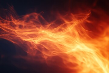 Flames erupt from the ground, illuminating a dark room with a fierce glow, creating an intense and dramatic atmosphere.