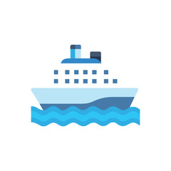 Fototapeta premium Cruise Ship Icon for Travel and Leisure