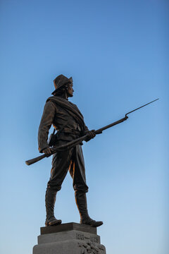 Lynchburg Confederate Soldiers Monument on a sunny Day; Copy Space