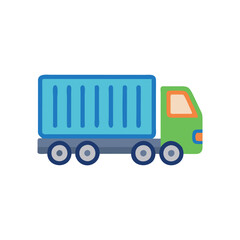 Stylized Container Truck Icon for Cargo