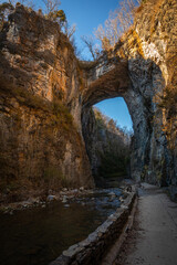 The Natural Bridge in Lexington, Virginia, USA, on a sunny Winter`s Day
