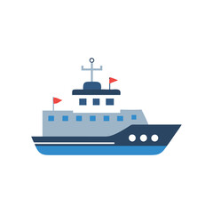 Obraz premium Vector Icon of Coast Guard Ship