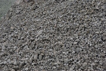 Gravel rocks from volcano