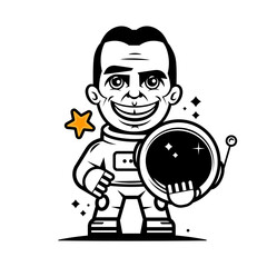 Fototapeta premium cosmonaut helmet 3d icon. Space Helmet 3d illustration