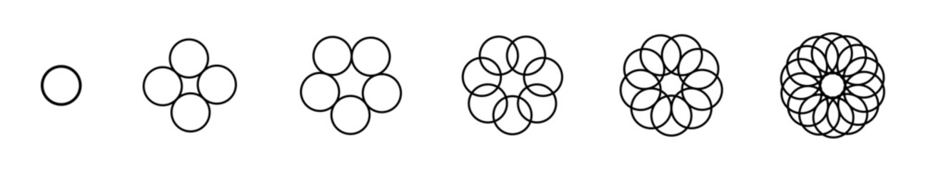 Geometric Evolution: Expanding Symmetrical Circle Pattern