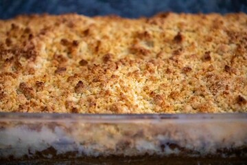 Traditional cuca with farofa. The most traditional Brazilian cuca © Adilson