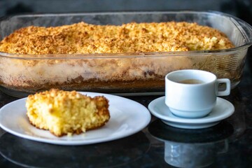 Traditional cuca with farofa. The most traditional Brazilian cuca © Adilson