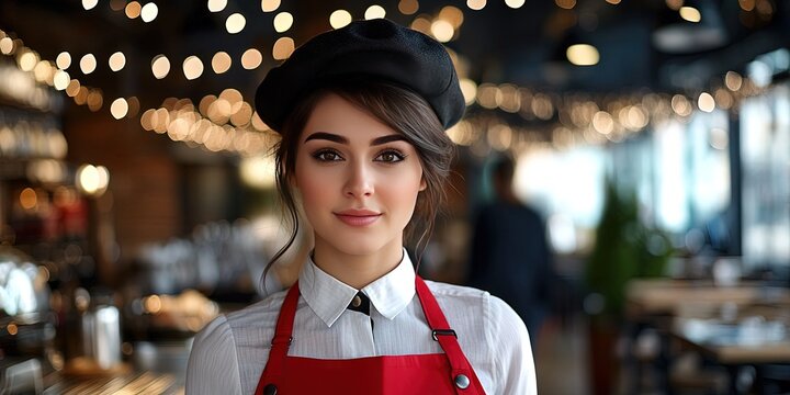 modern upscale restaurant or grille waitress 