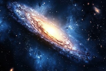 Fototapeta premium Exploring the mesmerizing spiral galaxy with vibrant colors and radiant core in deep space