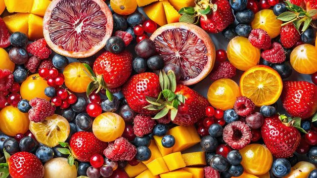 background from fruits top view