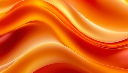 Obraz premium Smooth, flowing orange fabric waves create a warm and inviting atmosphere in a cozy setting