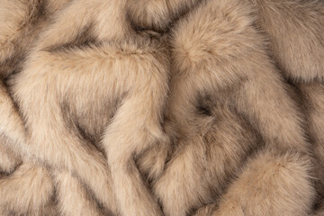 Texture of faux fur as a background, top view.