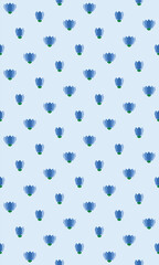 seamless pattern with blue flowers