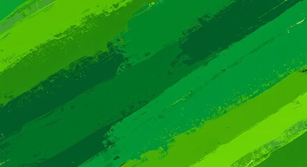 Fototapeta premium Vibrant abstract green brush strokes and stripes texture