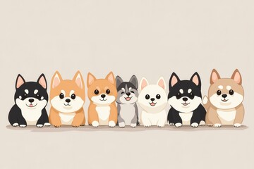 Obraz premium chilguy dogs cute vector stule minimalism