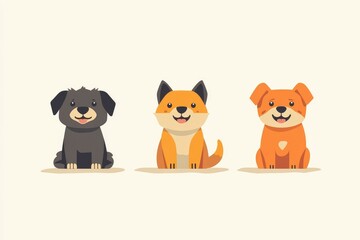 Naklejka premium chilguy dogs cute vector stule minimalism