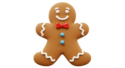 hombre de jengibre, galleta, recorte, brillante, glaseado, aislado, decoraci&oacute;n navide&ntilde;a