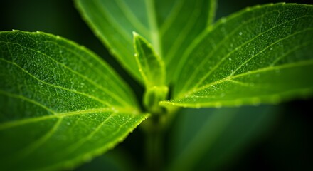 Close-up of vibrant green leaves in natural light