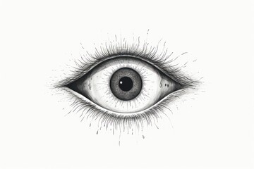 Eye drawing sketch white.