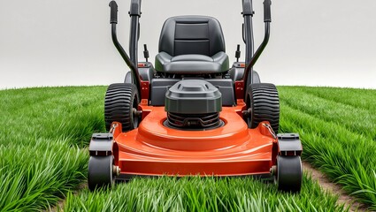 Fototapeta premium Lush green mowed grass isolated on white background