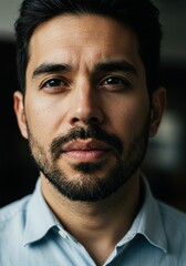 Obraz premium Portrait of a millennial man reflecting on modern life and aspirations